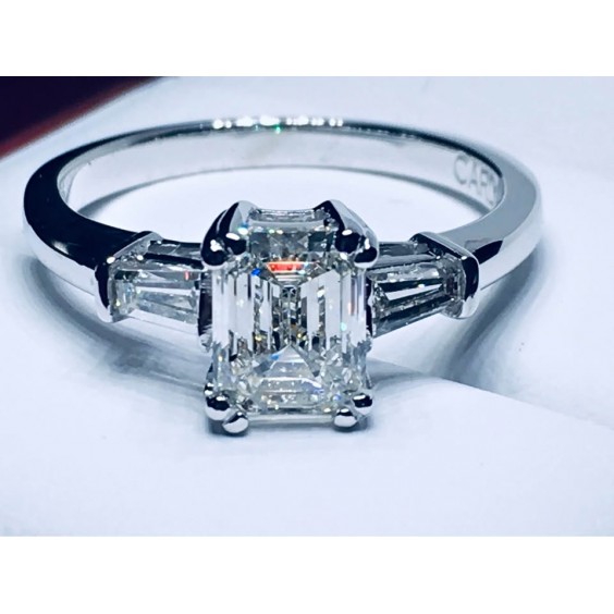 2.45 carat custom platinum engagement ring