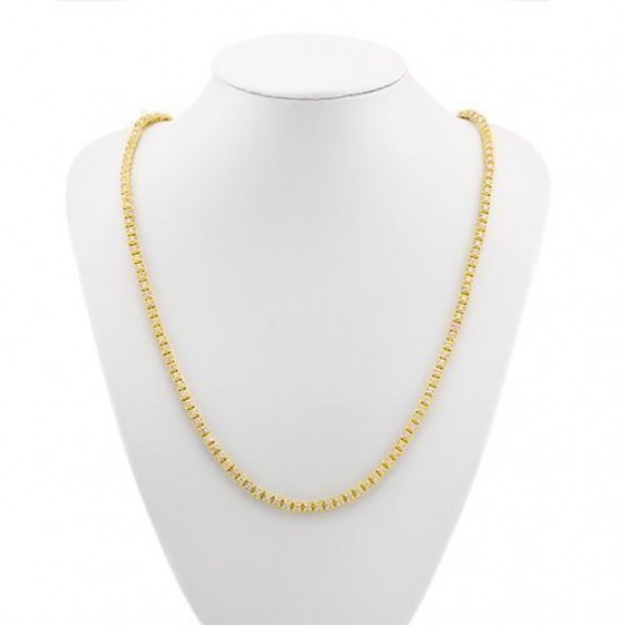 14k Yellow Gold Diamond Tennis Chain 4 mm 5 Ctw