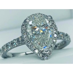 2.11 carat Gia custom platinum engagement ring