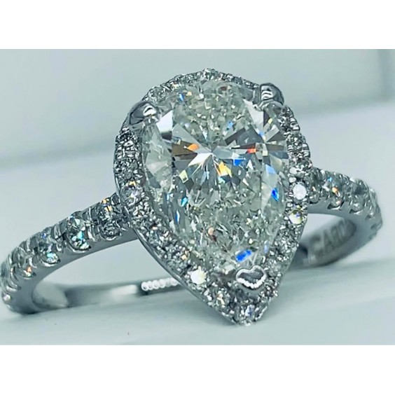 2.11 carat Gia custom platinum engagement ring