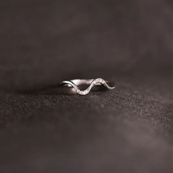 Healing Is Not Linear Minimalist Wave Ring