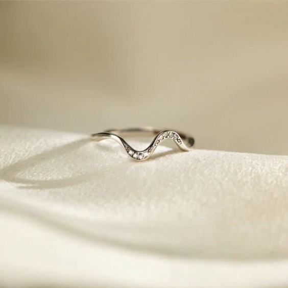 Healing Is Not Linear Minimalist Wave Ring
